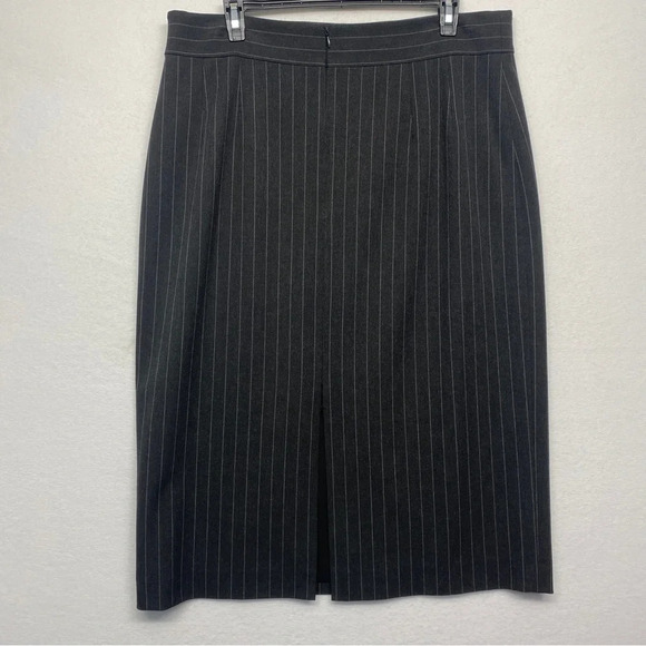 Antonio Melani Penci Skirt MIDI Pinstripe Stripe Gray Stretch 14 - Picture 2 of 7